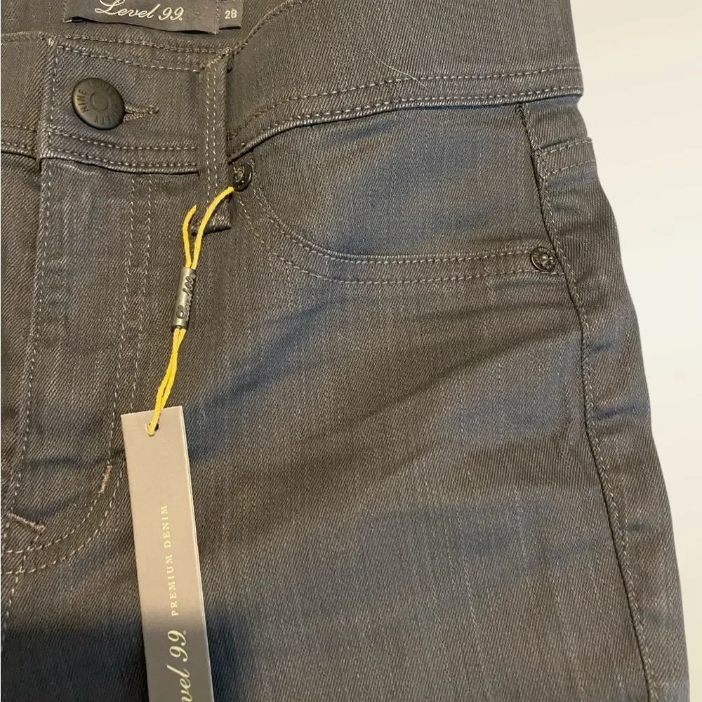Level 99 Tanya High Rise Skinny Jeans | dark grey stretch jeans NWT size 28 - Picture 5 of 12